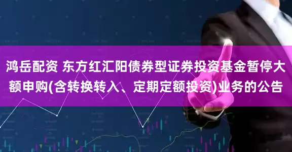 鸿岳配资 东方红汇阳债券型证券投资基金暂停大额申购(含转换转入、定期定额投资)业务的公告