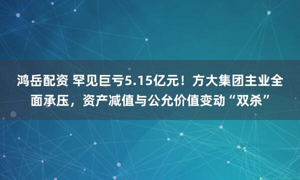 鸿岳配资 罕见巨亏5.15亿元!方大集团主业全面承压,资产减值与公允价值变动“双杀”